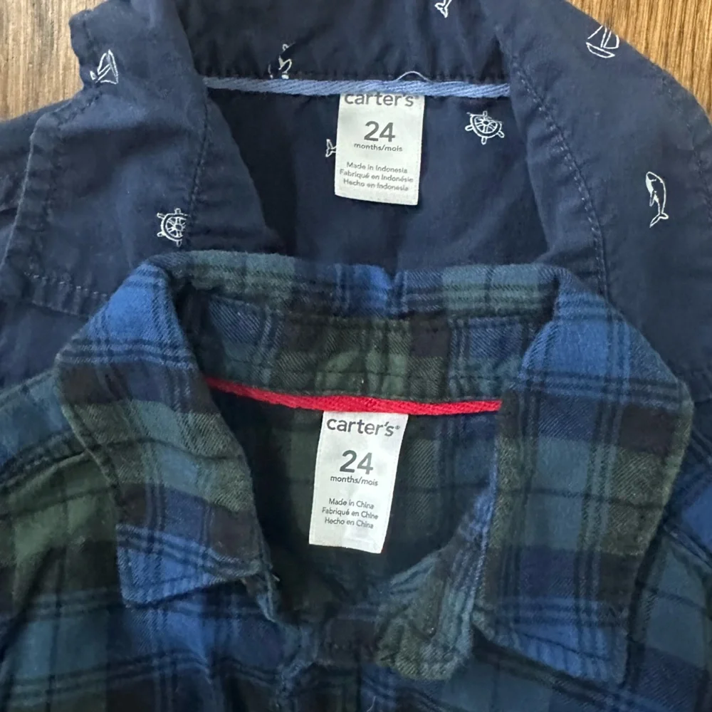 Carter's Navy Button Down Set, size 24M